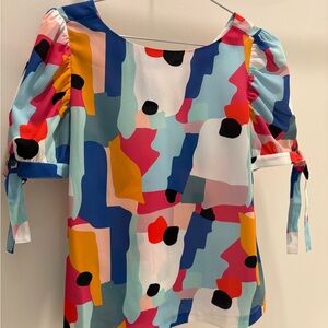 CROSBY by Mollie Burch Multicolor Abstract Blouse